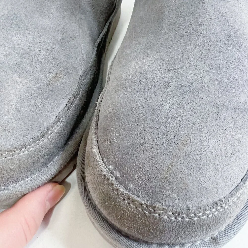 Koolaburra by UGG Michon Short For Women Grey Fuzzy Sheepskin Boots Size 10